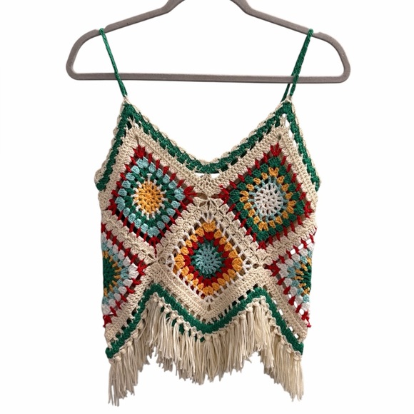 NWT ELAN Crochet Fringe Tank Top Size Small - Picture 2 of 10